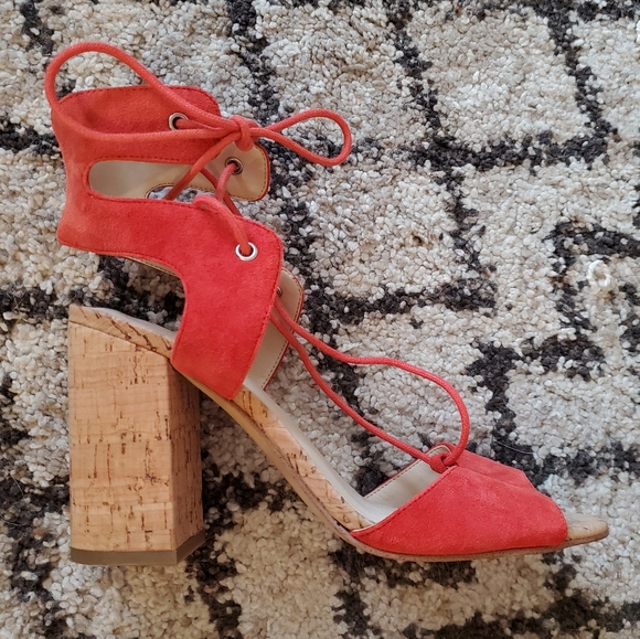 Guess Suede Lace-Up Heeled Sandals size 7 - Picture 5 of 9